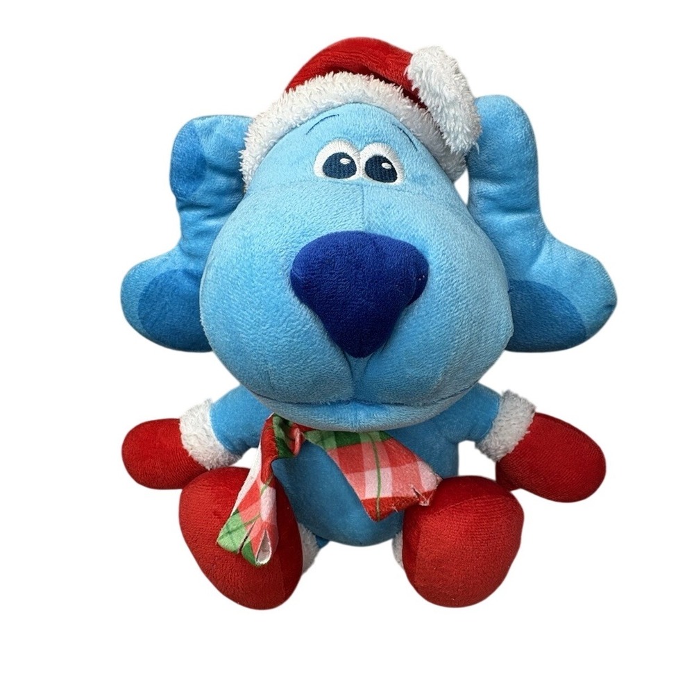 Blues Clues And You Blue Dog Christmas Plush 16" Just Play 2021 Santa Hat Plush